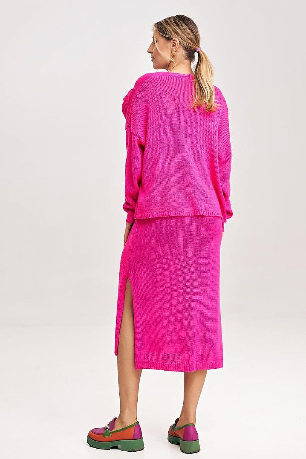 FIGL Women's 2 Piece Autumn Midi Dress with Cardigan Set