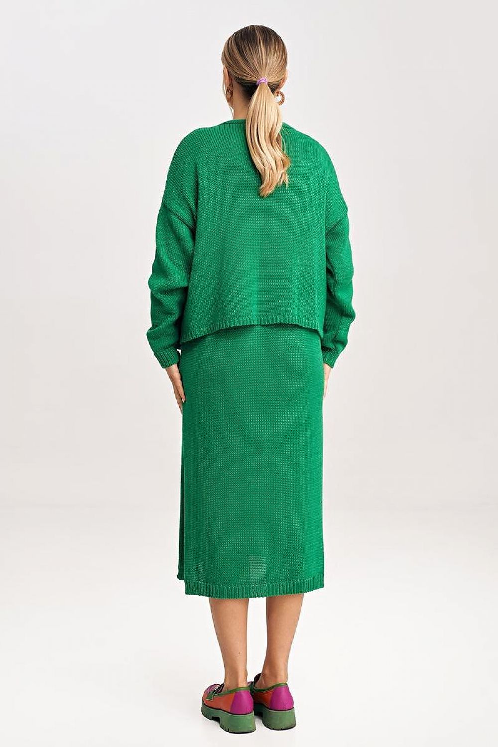 FIGL Women's 2 Piece Autumn Midi Dress with Cardigan Set