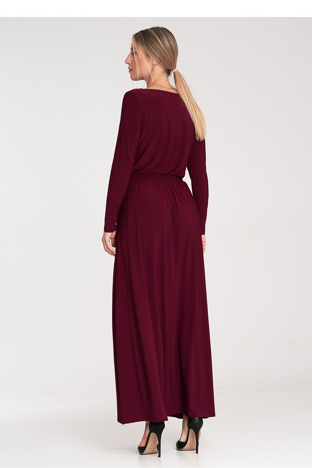 FIGL Women's Long Sleeves Modest Maxi Dress with Boat Neckline