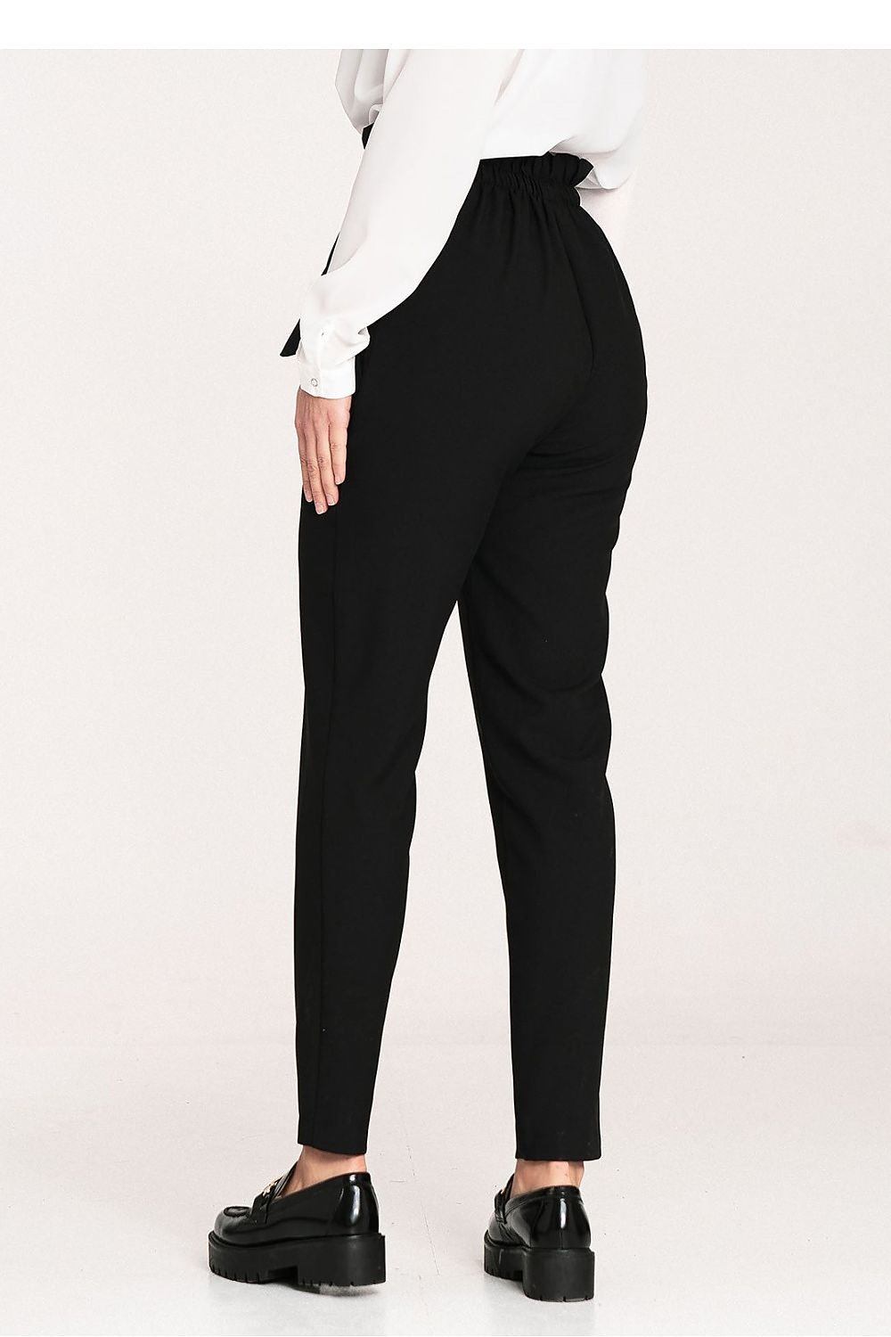 FIGL Women Tapered Bottom Belted Professional Trousers
