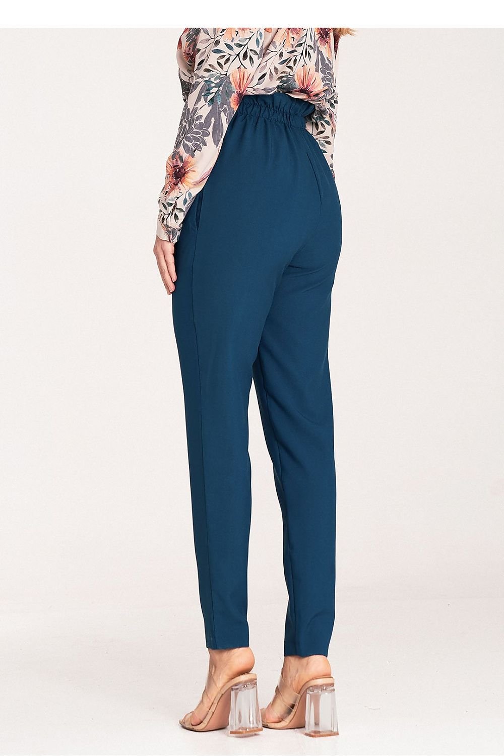 FIGL Women Tapered Bottom Belted Professional Trousers
