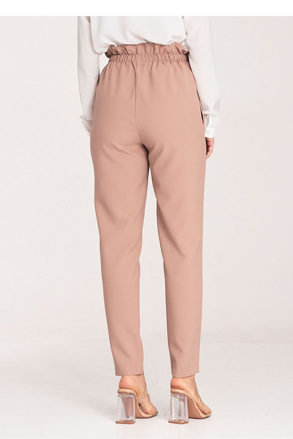 FIGL Women Tapered Bottom Belted Professional Trousers