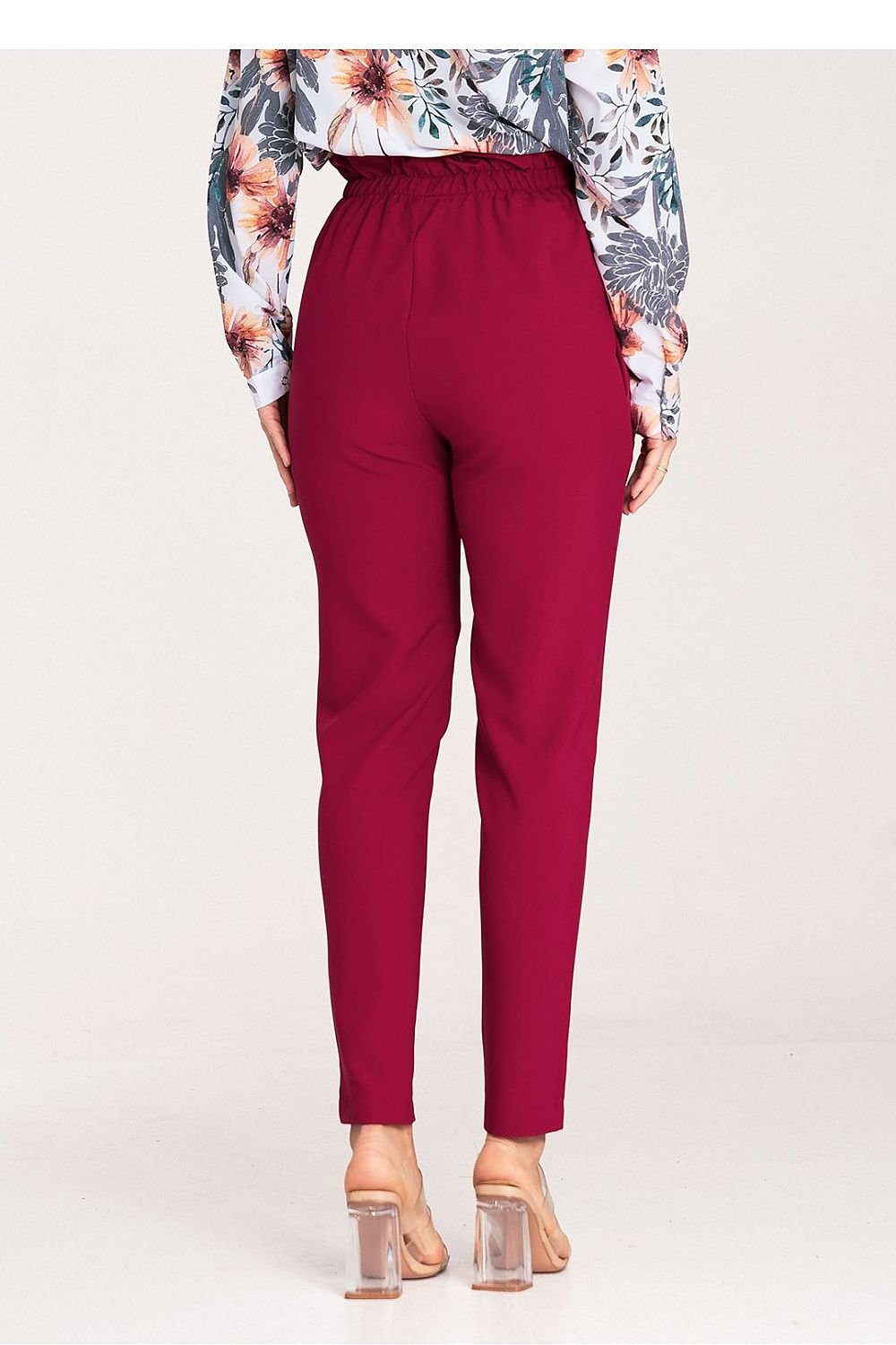 FIGL Women Tapered Bottom Belted Professional Trousers
