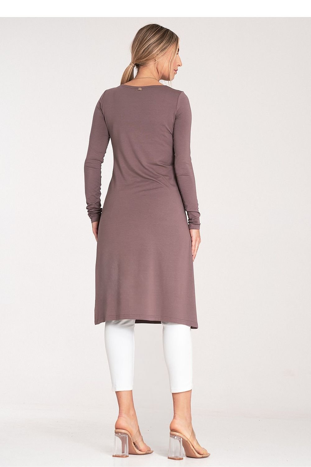 FIGL Women's Casual Long Sleeves Tunic with Striking Slit