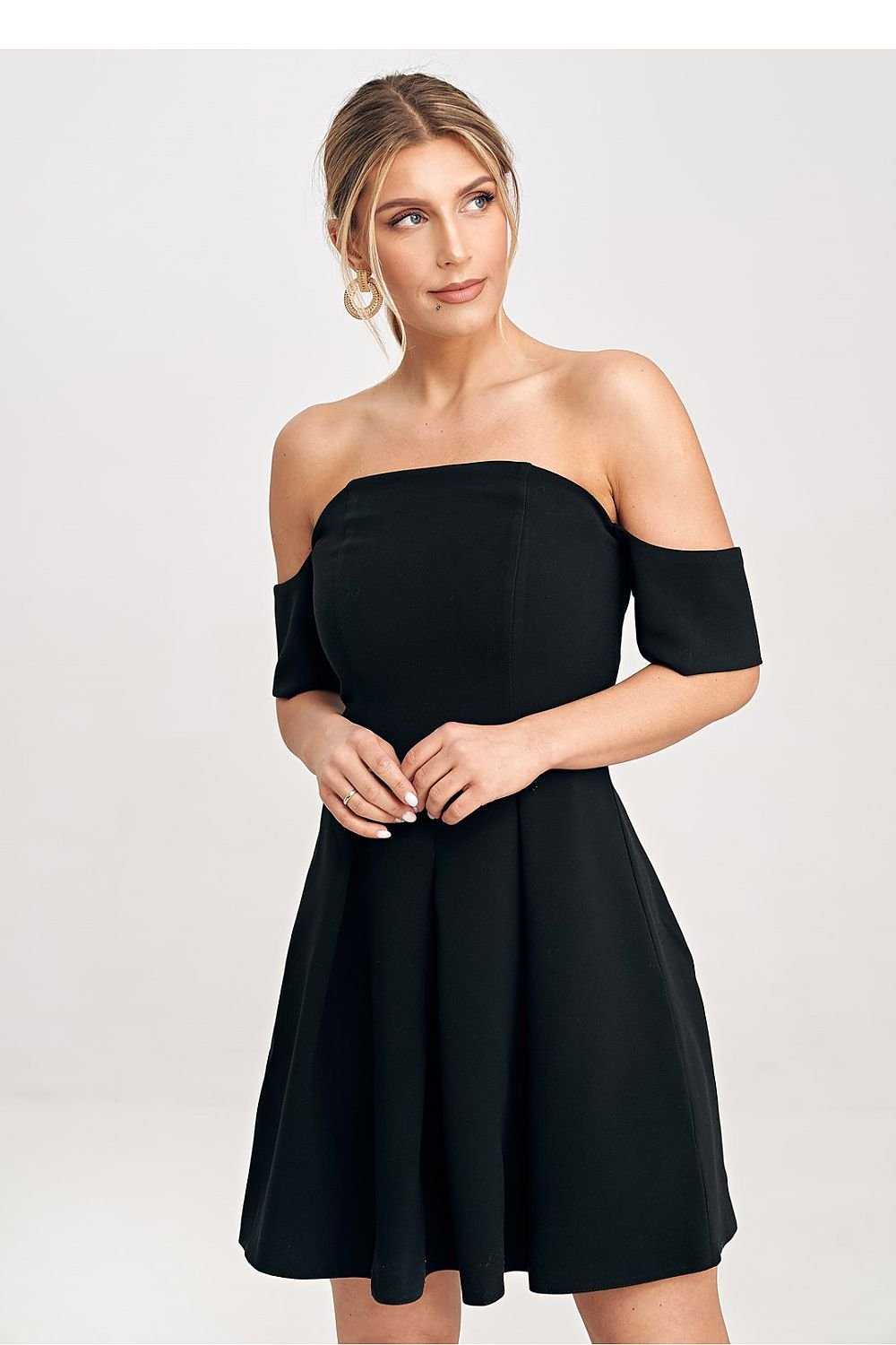 FIGL Women's Off-Shoulder Mini Flare Date Dress