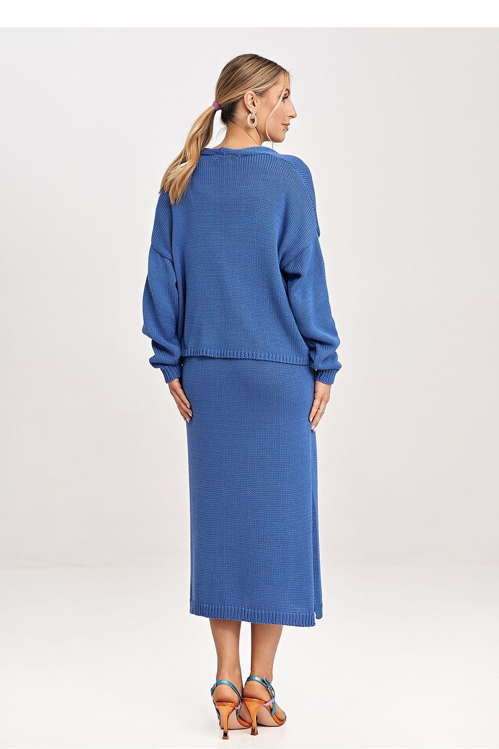 FIGL Women's 2 Piece Autumn Midi Dress with Cardigan Set