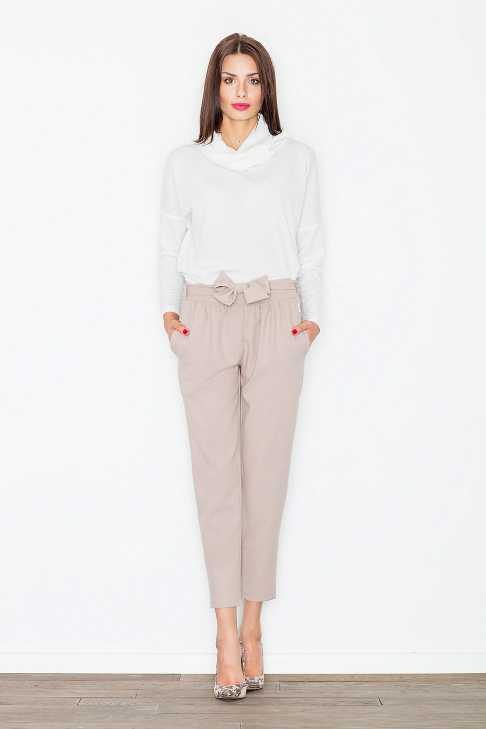 FIGL Women Belted Professional Trousers