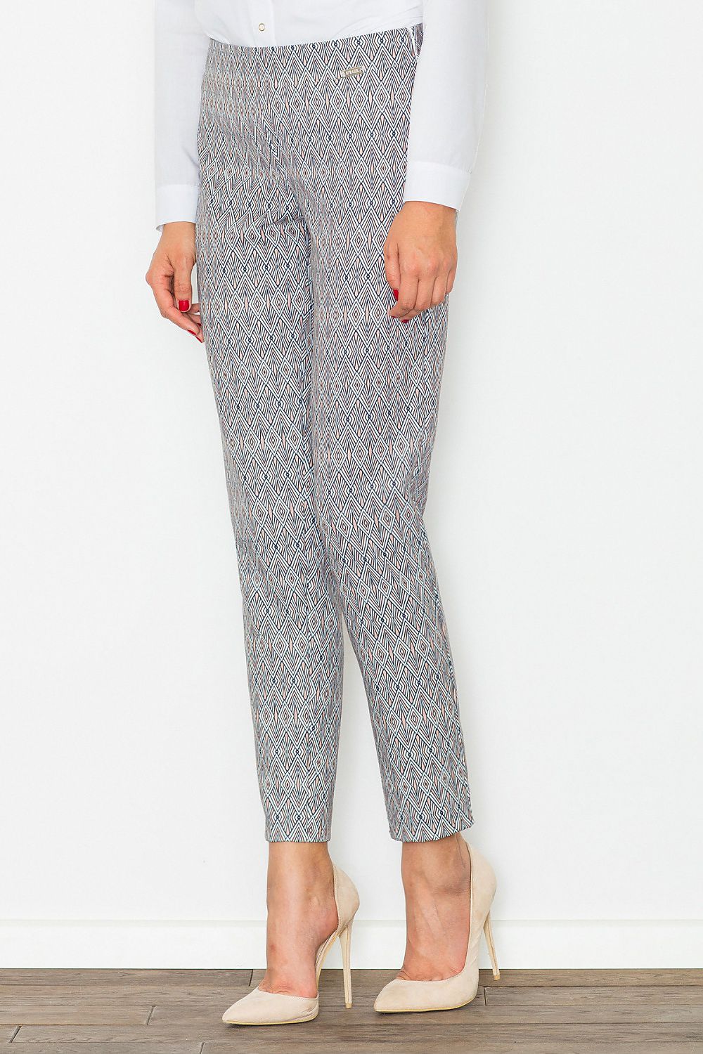 FIGL Women High-waist Print Professional Trousers