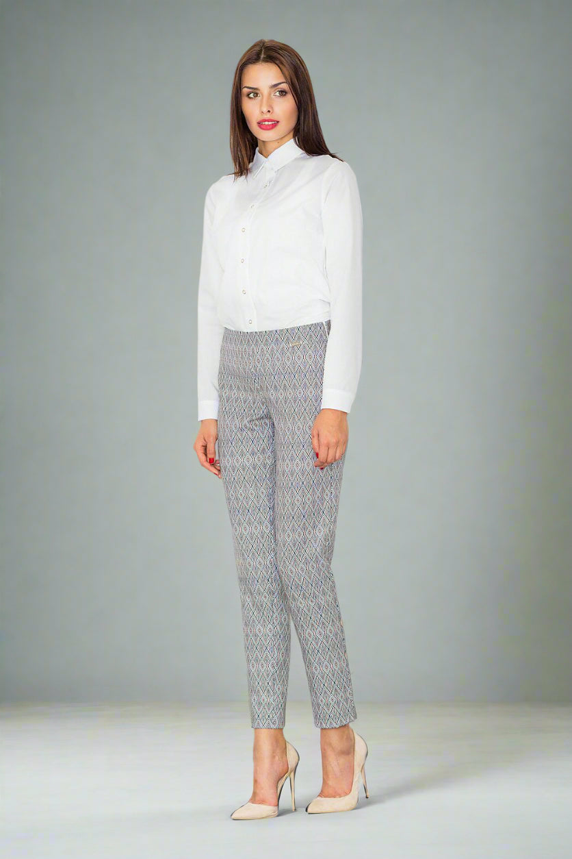 FIGL Women High-waist Print Professional Trousers