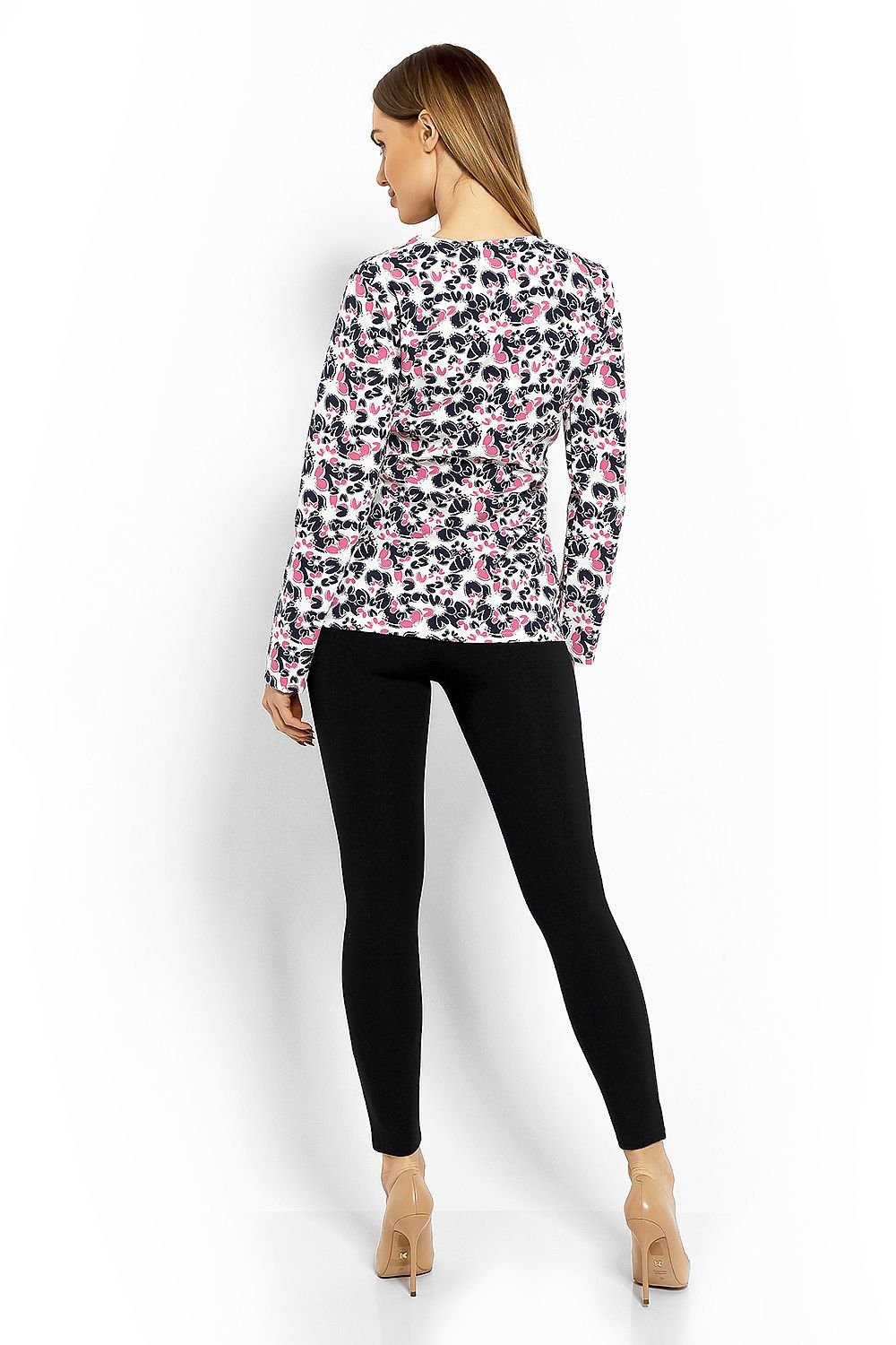 PEEKABOO Women's Long Sleeve Wrap Blouse with Side Tie ade in Europe
