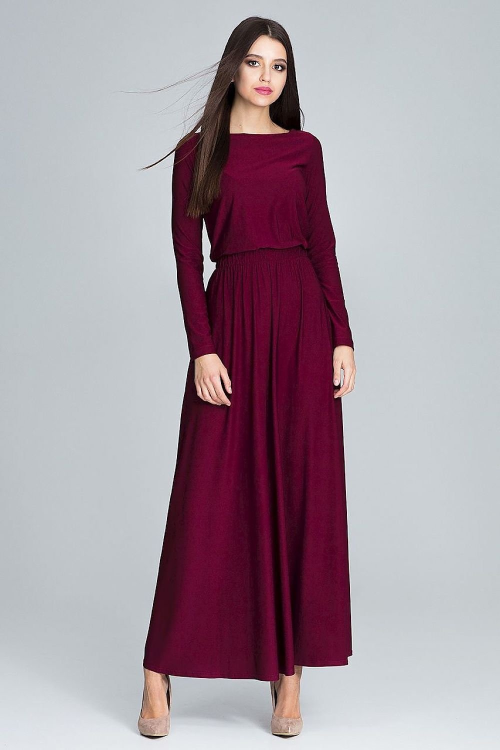 FIGL Women's Classy Long Sleeves Maxi Dress