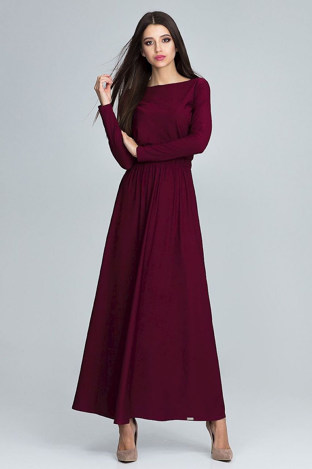 FIGL Women's Classy Long Sleeves Maxi Dress