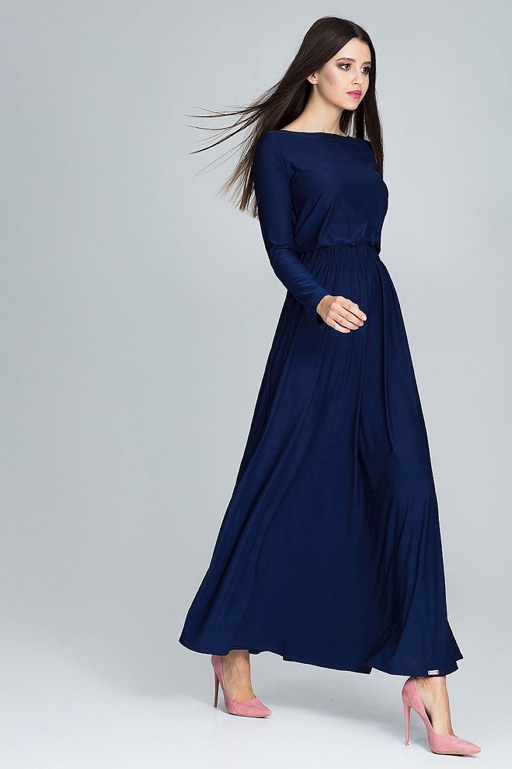 FIGL Women's Classy Long Sleeves Maxi Dress