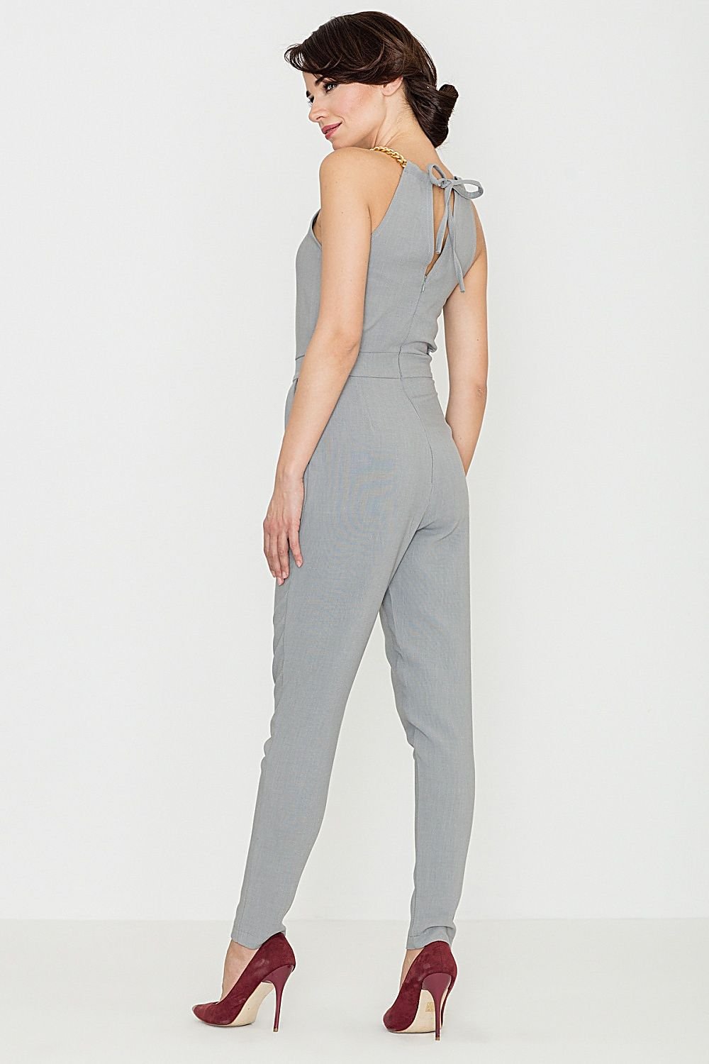 LENITIF Women's Jumpsuit with Metal Chain Decor