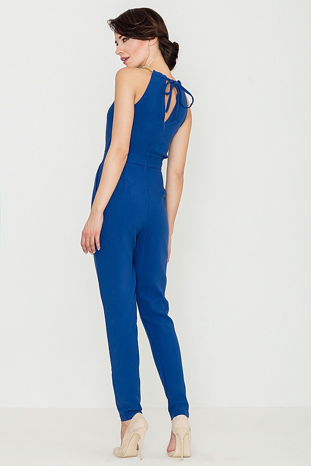 LENITIF Women's Jumpsuit with Metal Chain Decor