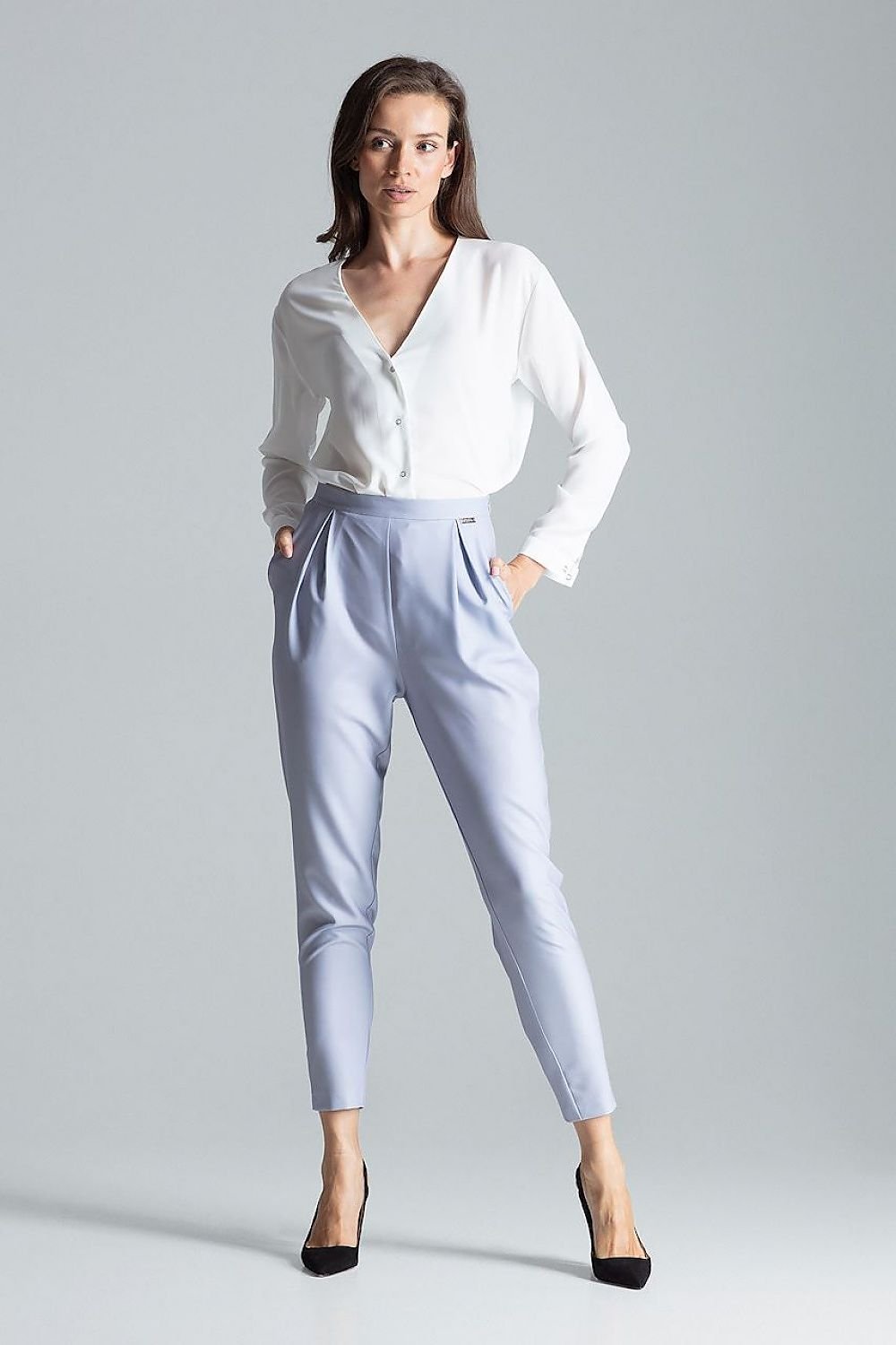 FIGL Women's Classic Trousers with Pleat at Waist
