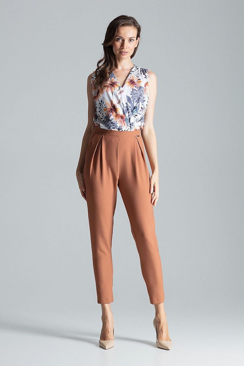 FIGL Women's Classic Trousers with Pleat at Waist
