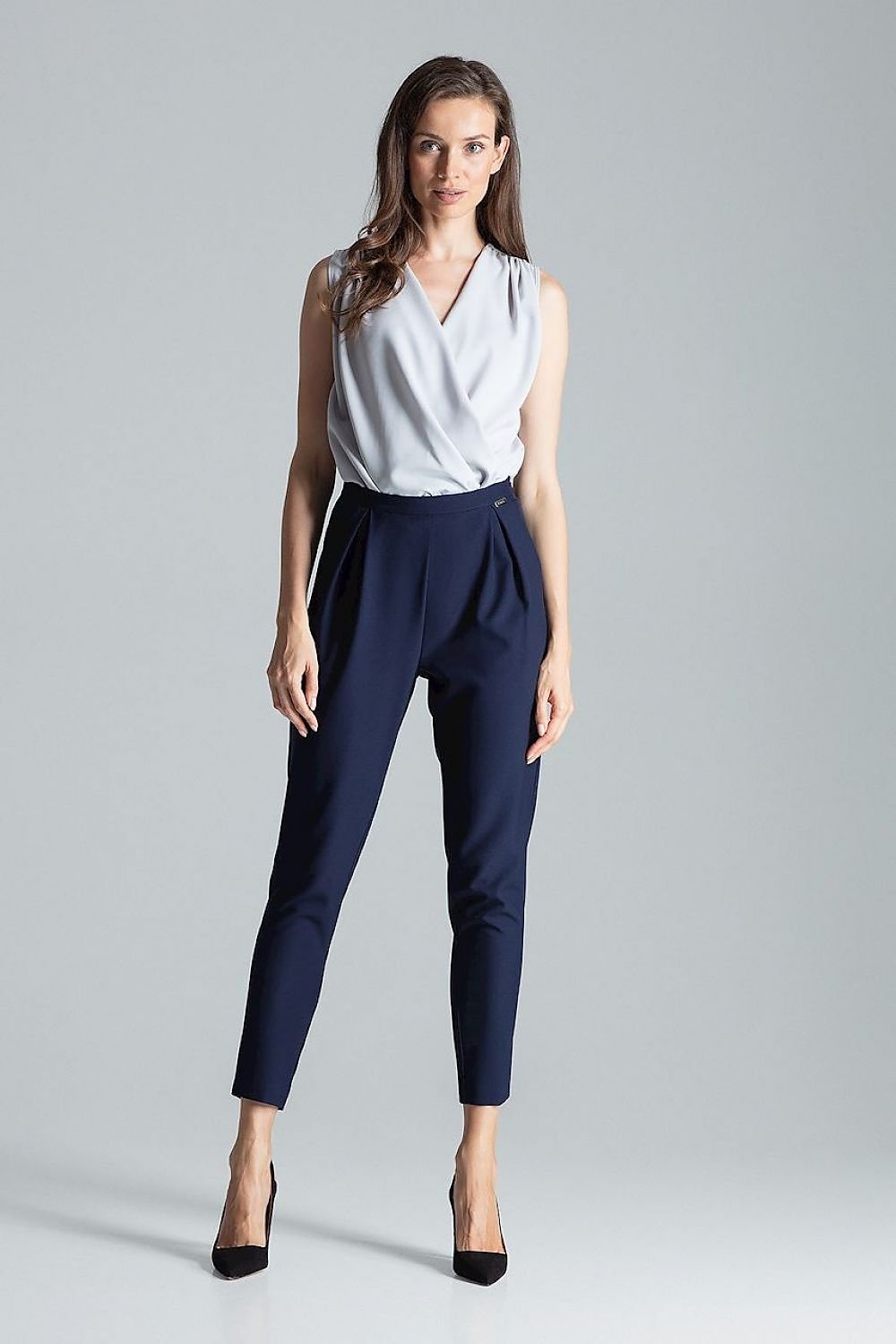 FIGL Women's Classic Trousers with Pleat at Waist