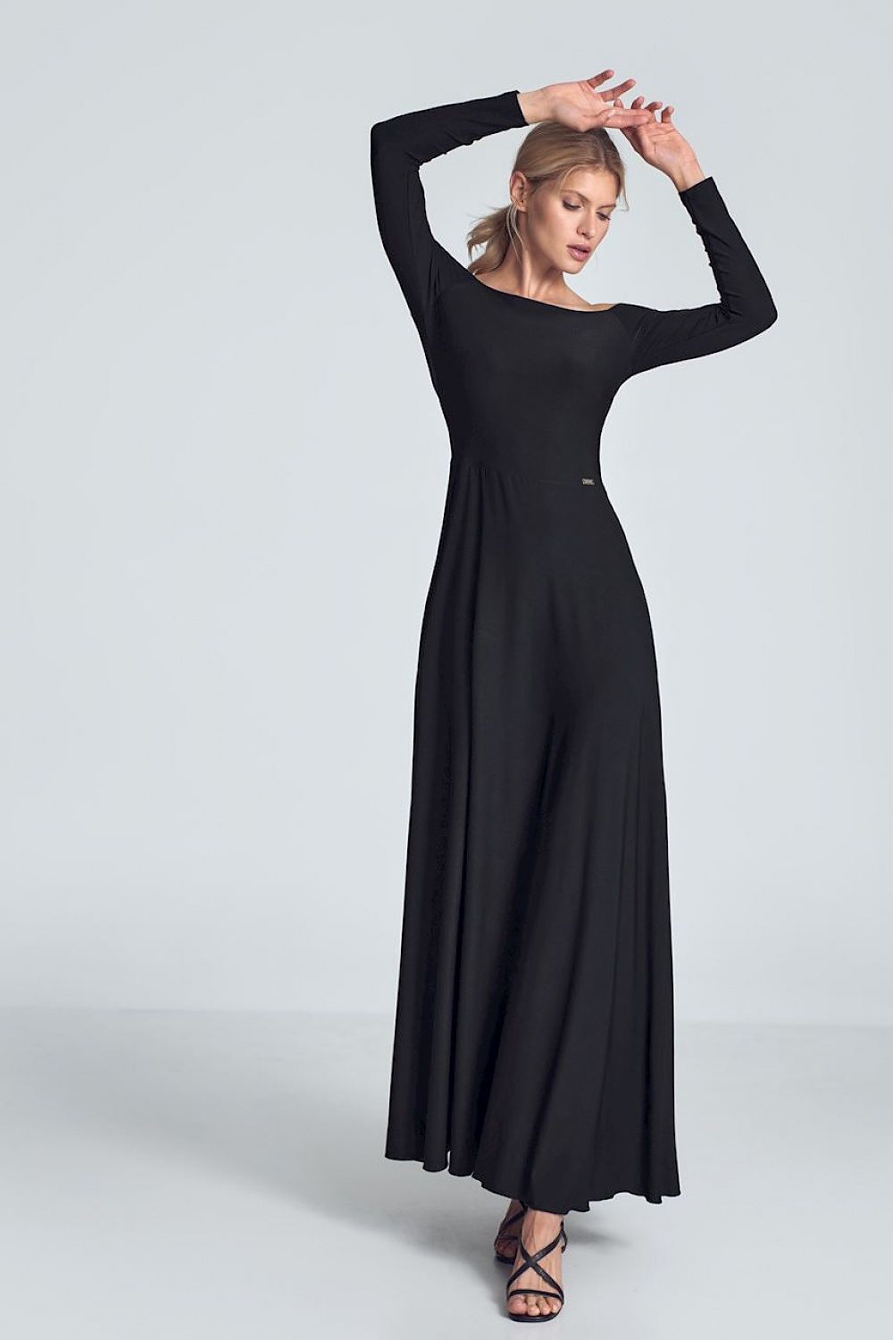 FIGL Women's Off-the-Shoulders Solid Maxi Dress