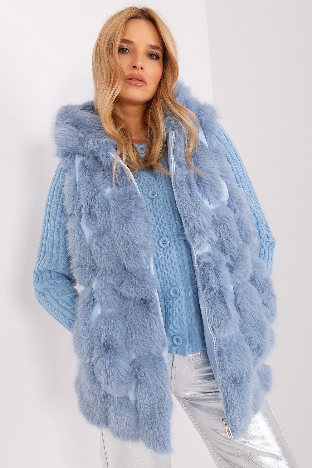 A.T. European Women's Faux Fur Hooded Winter Vest/Gilet-up to 3XL