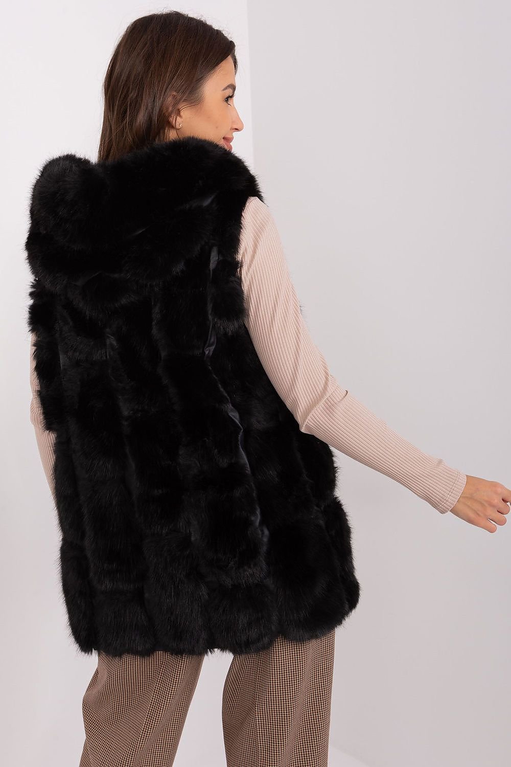 A.T. European Women's Faux Fur Hooded Winter Vest/Gilet-up to 3XL