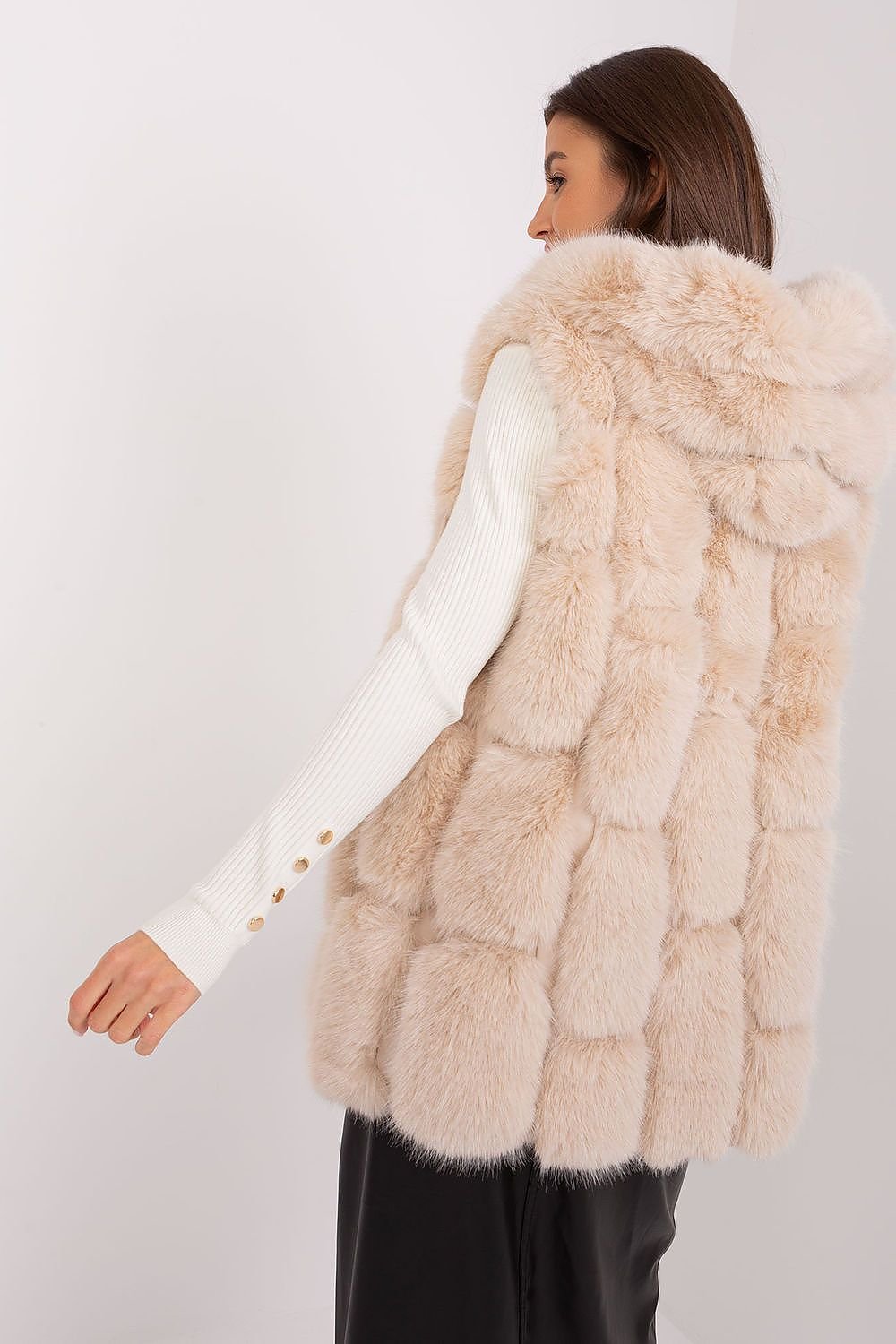 A.T. European Women's Faux Fur Hooded Winter Vest/Gilet-up to 3XL