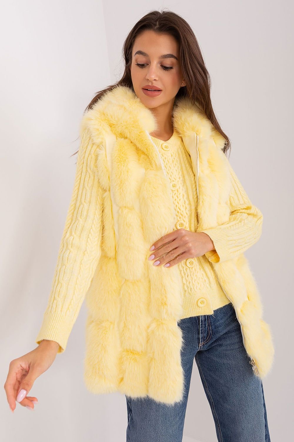 A.T. European Women's Faux Fur Hooded Winter Vest/Gilet-up to 3XL