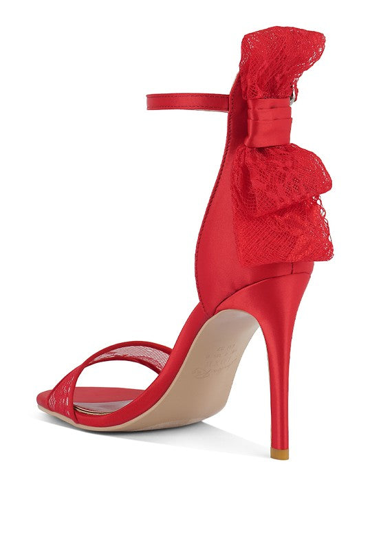 RAG & Co. Delancy Bow Detail Lace Stiletto Sandals