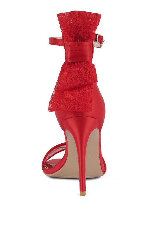 RAG & Co. Delancy Bow Detail Lace Stiletto Sandals