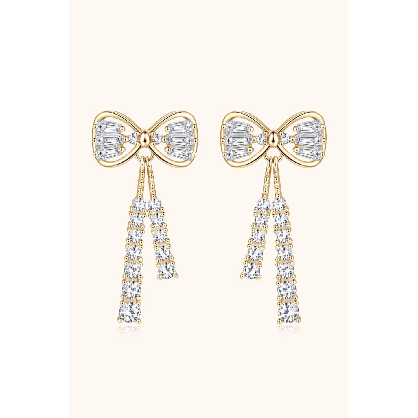 1.12 Carat Moissanite 925 Sterling Silver Bow Earrings