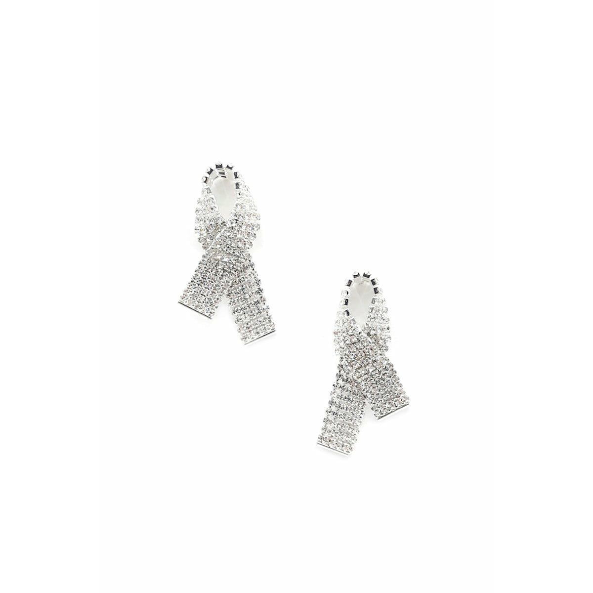 Boucle d'oreille avec nœud de sensibilisation aux strass