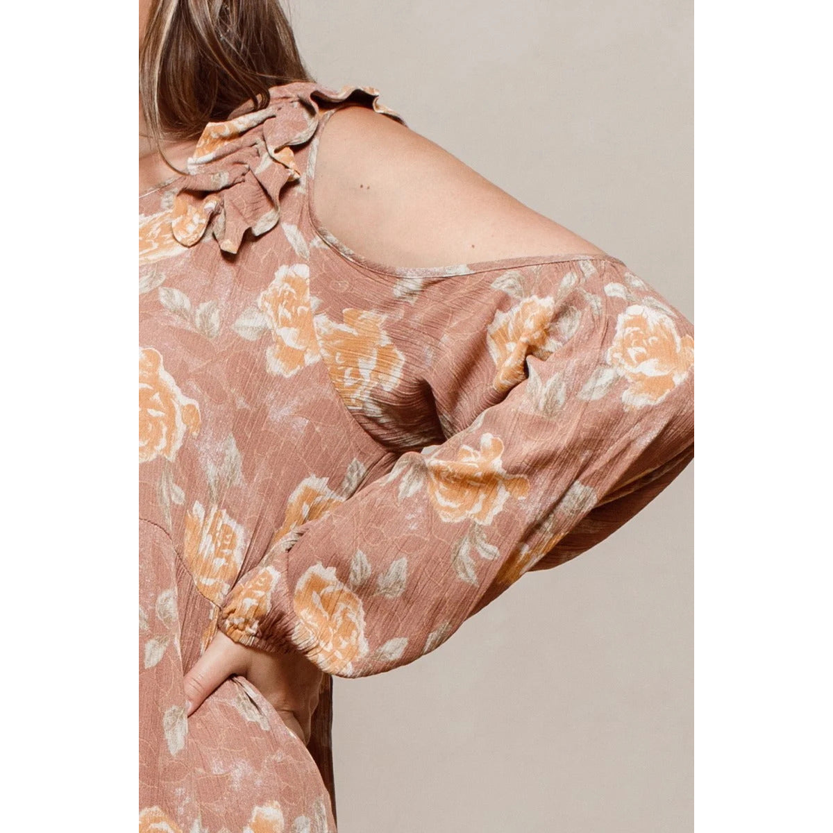 Robe nuisette imprimée florale d'automne grande taille