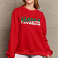 SIMPLY LOVE Full Size "SANTA'S FAVORITE" Round Neck Sweatshirt