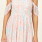 Pastel Florals Smocked Midi Dress
