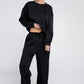 NUVI APPAREL Textured Fabric Top and Pants Casual Set