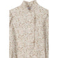 LILOU Stand Collar Floral Frill Blouse