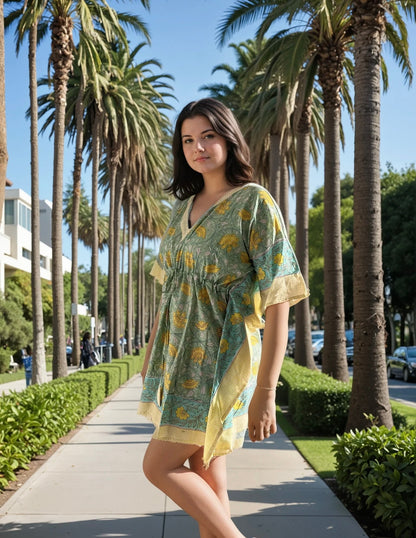 Soléa Block Print Cotton Caftan