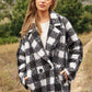 DAVI & DANI Fuzzy Boucle Textured Double Breasted Coat Jacket