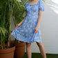 LILOU Light Blue Floral Puff Sleeve Dress