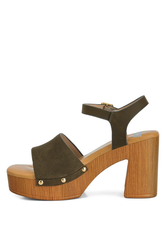 RAG & Co. Daniela Suede High Block Sandals