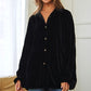DAVI & DANI Long Sleeve Button Front Loose Fit Shirt Top