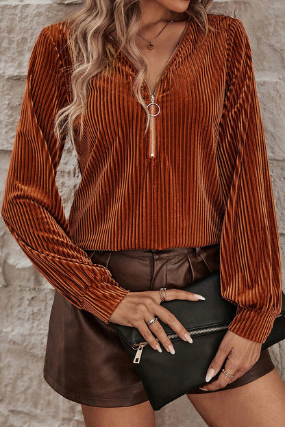 Brown Tie Back Square Neck Velvet Babydoll Dress