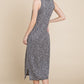 BOMBOM Round Neck Slit Midi Tank Dress