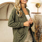 BiBi Olive Checkered Long Sleeve Open Front Cardigan