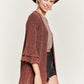 JADE by JANE Women's Red Kimono Glitter Cardigan with Bell Sleeve