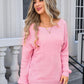 Angel Wings Decor Button Drop Shoulder Knit Top