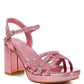 Sparks Fly Glitter Strappy Block Sandals