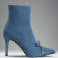 RAG & Co. Flapper Bow Detail Denim Ankle Boots