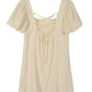 LILOU Elegant Bright Yellow Mini Brunch Dress with Back Strap
