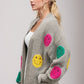 DAVI & DANI The Fuzzy Smile Long Bell Sleeve Knit Cardigan